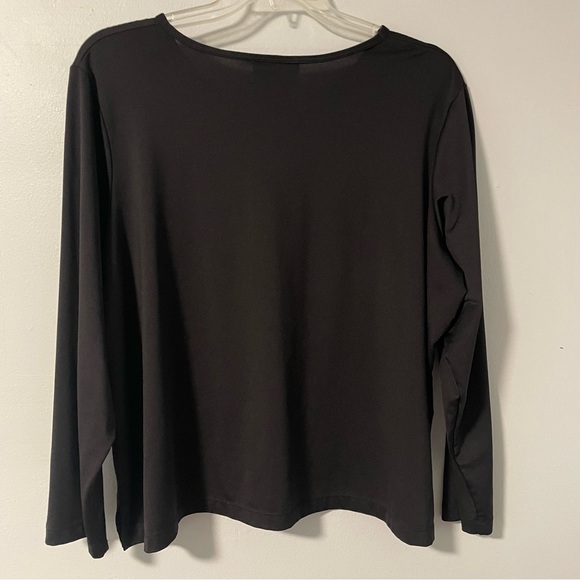 Susan Graver black V-neck Liquid Knit long sleeve T-shirt blouse top 2X‎ - Picture 3 of 4